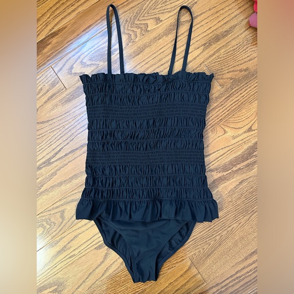 Tory Burch Other - Tory Burch black bandeau swimsuit with straps Large